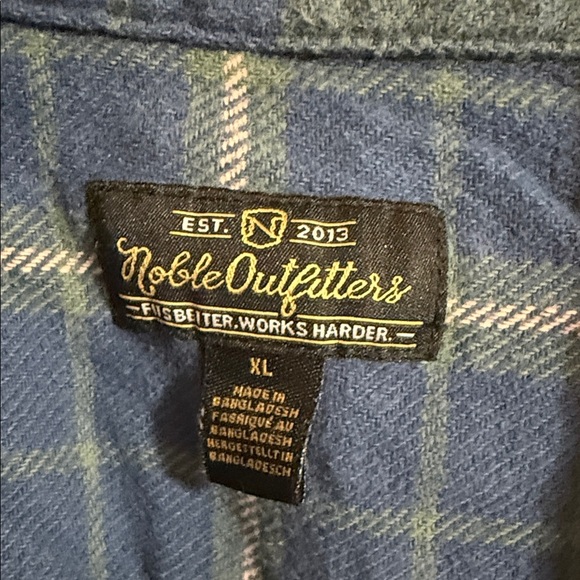 Noble Outfitters Blue and Green Plaid Button-Up Shirt - Picture 2 of 7